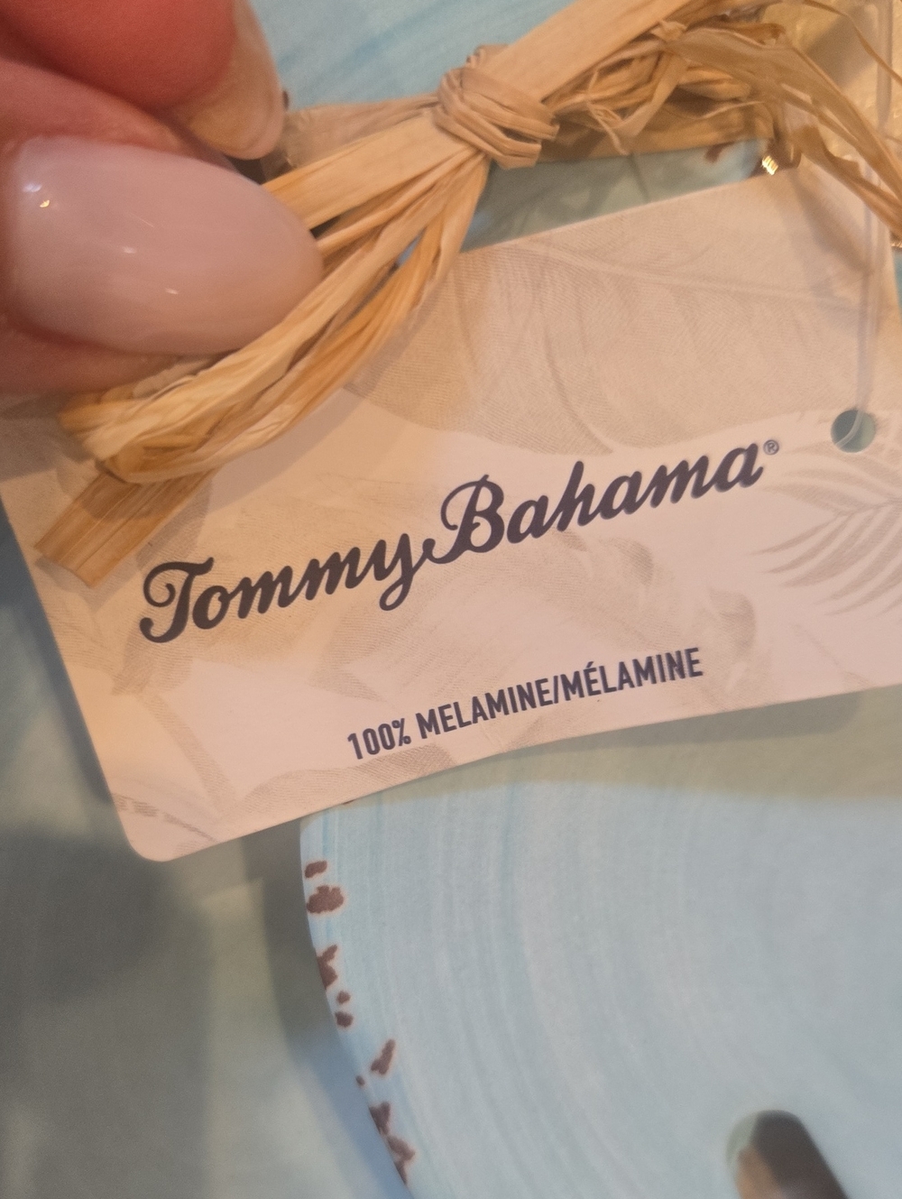 New Tommy Bahama Melamine Sea Foam Green Rustic Salad Tongs - Picture 2 of 7